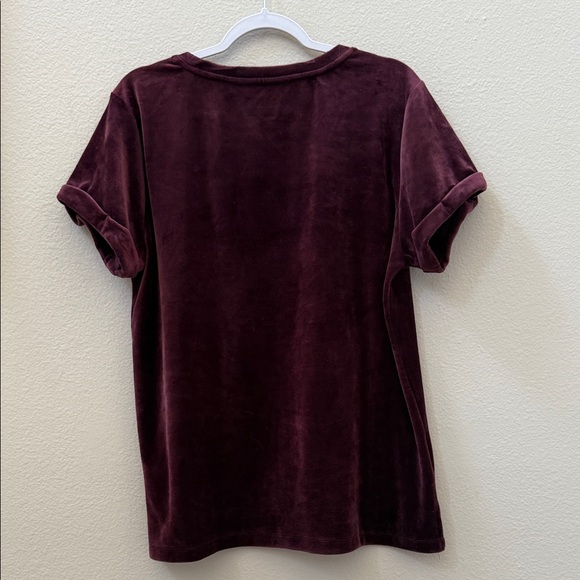 Marc New York Velvet Tee - Rich Burgundy - Picture 2 of 5